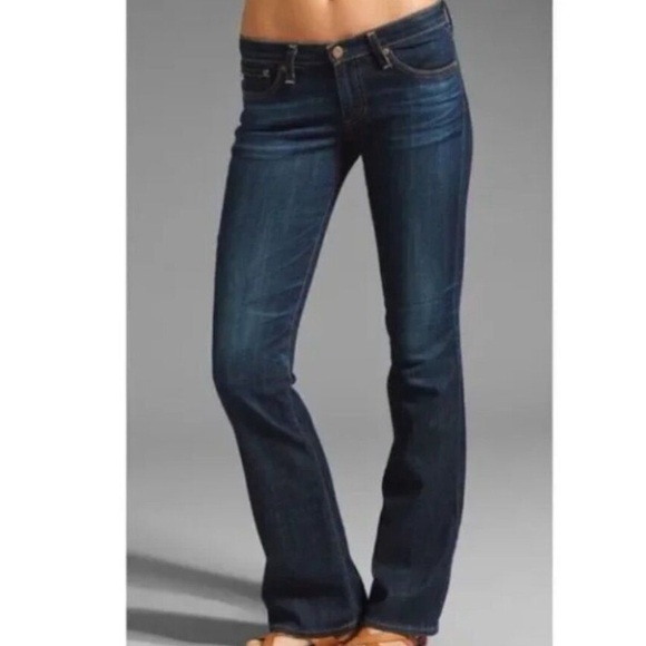 AG Adriano Goldschmied The Kiss Low Rise Dark Indigo Bootcut Denim Jeans - Picture 1 of 12